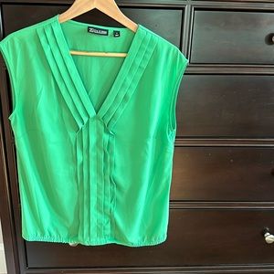 Green neck New York & Co blouse